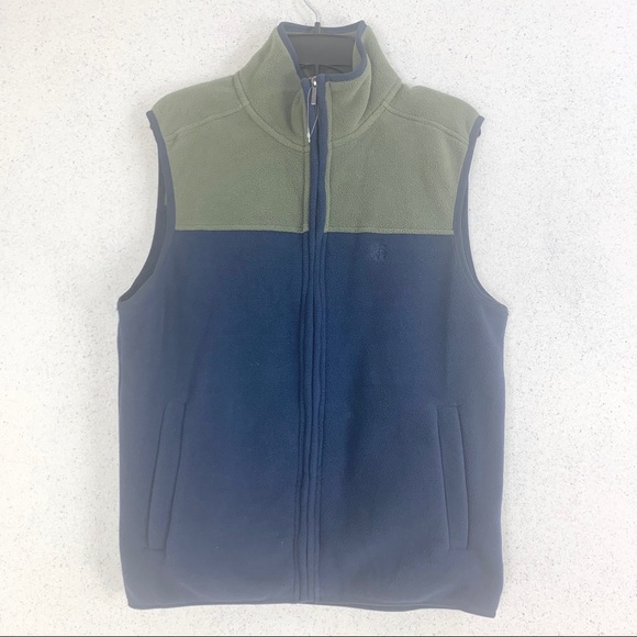Brooks Brothers Other - 001- Brooks Brother Zip Up Fleece Vest Navy Oliv Medium